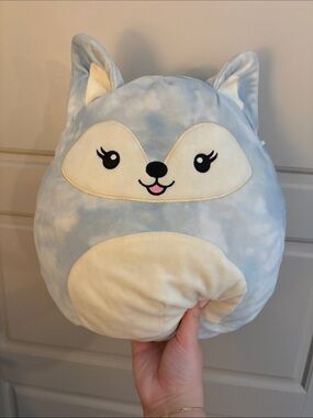 Squishmallows Light Blue and Cream Fox Plush